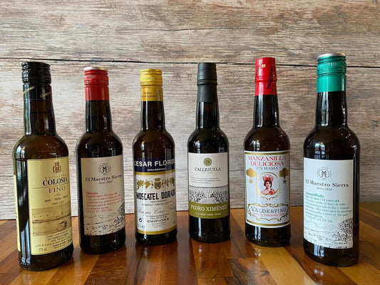 Sherry-Jerez-Xeres, Six different styles from Dry to Sweet Half Bottles